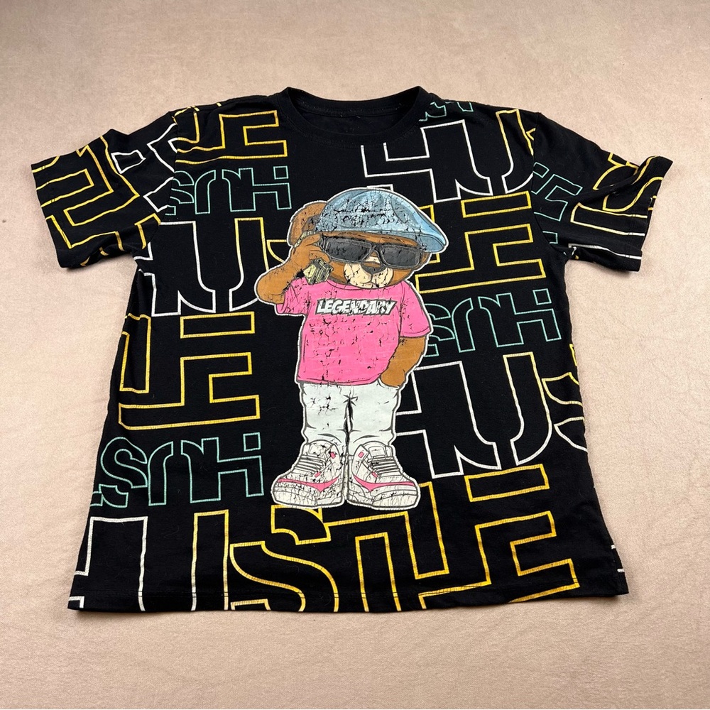 Legendary Hustle Bear Tee - Black and Pink